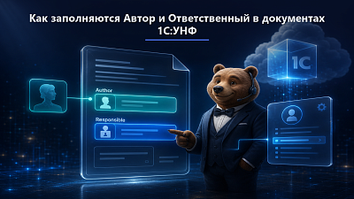 Как заполняются Автор и Ответственный в документах 1С:УНФ